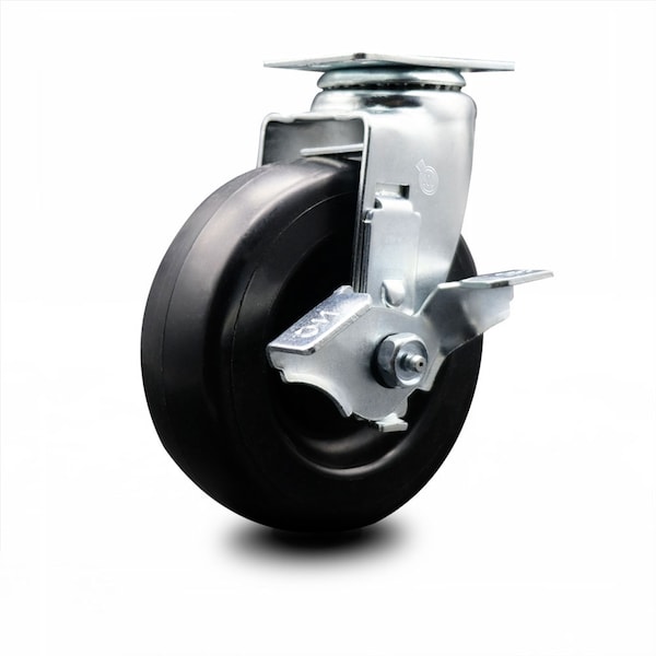 6 Inch Polyolefin Swivel Caster with Ball Bearing and Brake SCC
